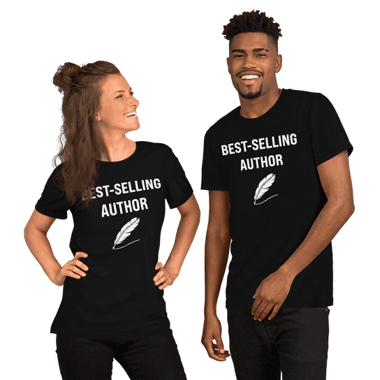 "Best-Selling Author Quill" Handmade Unisex T-Shirt