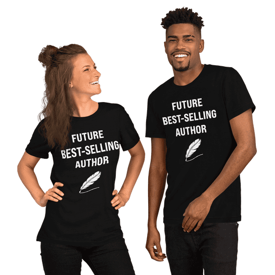 "Future Best-Selling Author Quill" Handmade Unisex T-Shirt